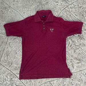 Burgundy Chicago Bulls Lee Sport polo